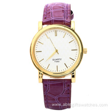 Unisex Vein Leather Waterproof Golden Luxury Watches